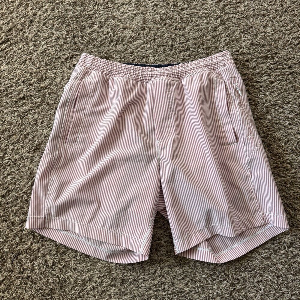 Birddogs Shorts Mens M Red Striped Drawstring Lined Stretch Boom Boomstick